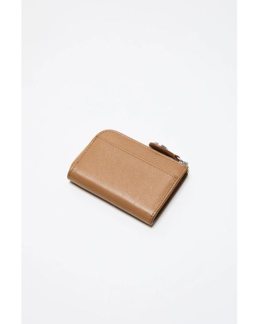 Acne Brown Compact Zip Wallet