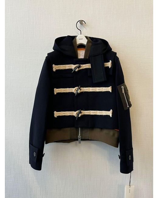 Sacai Blue 'Melton' Wool Jacket