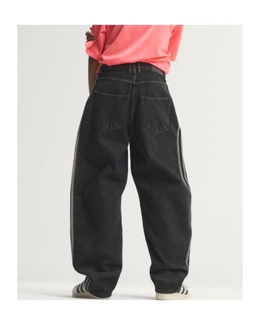 Adidas Originals Black High Rise Barrel Jeans