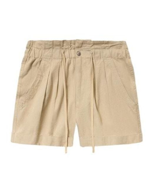 Isabel Marant Natural Étoile Nirma Pleated Drawstring Shorts