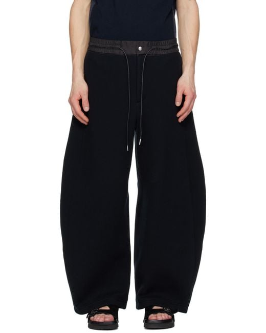 Sacai Black Drawstring Wide-Leg Trousers for men