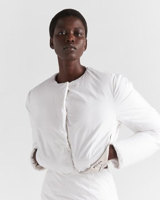 Prada White Cotton Down Jacket