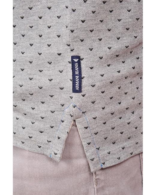 Armani Jeans Gray Logo Slim Polo Shirt for men