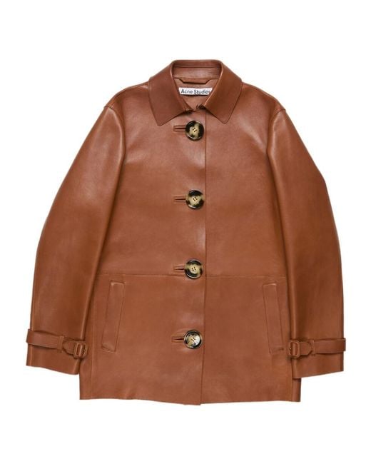 Acne Brown Leather Coat