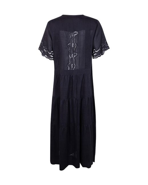 Seventy Blue Tassel Lace Dress