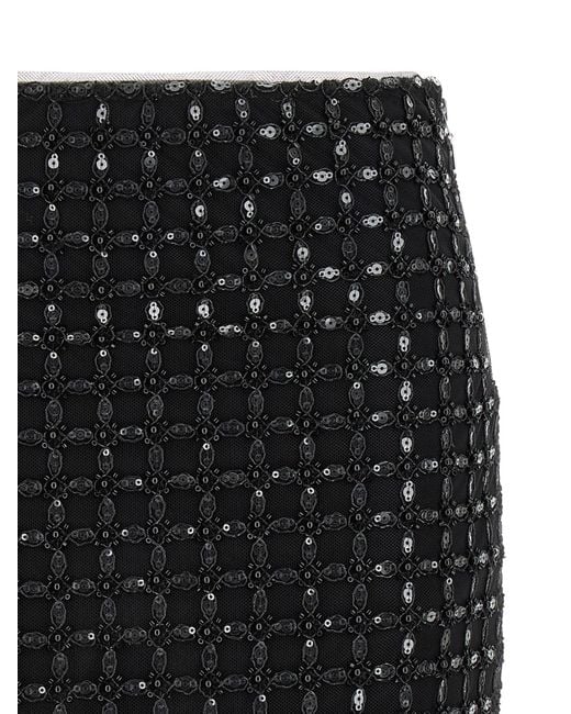 ROTATE BIRGER CHRISTENSEN Black Beaded Mini Skirt
