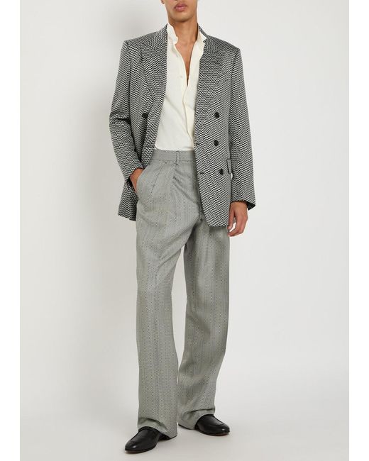Tom Ford White Perforated Silk Shirt for men