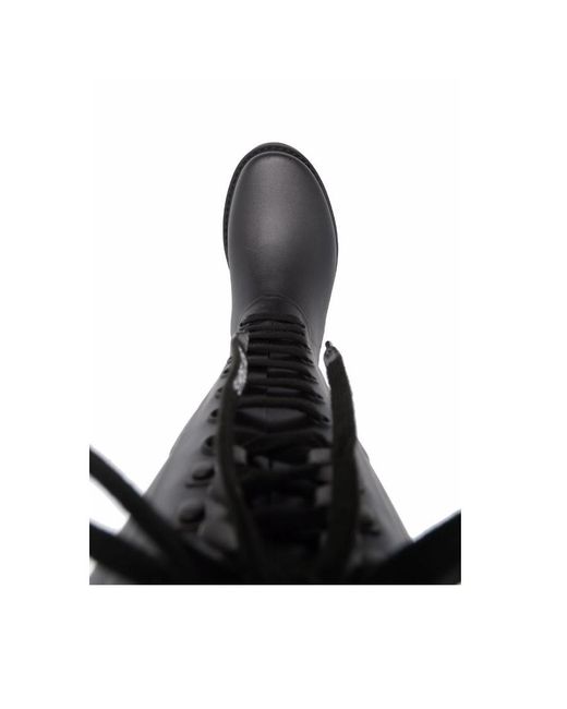 Off-White c/o Virgil Abloh Black Slogan-Print Metallic Rubber Boots