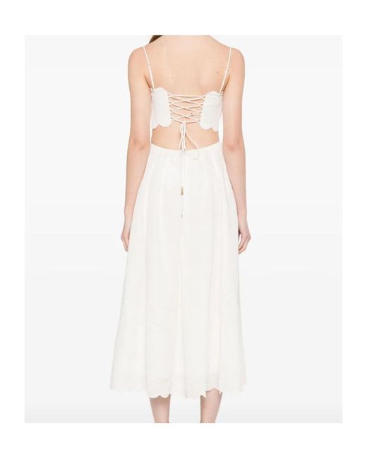 Zimmermann White Rhiannon Sleeveless Midi Dress