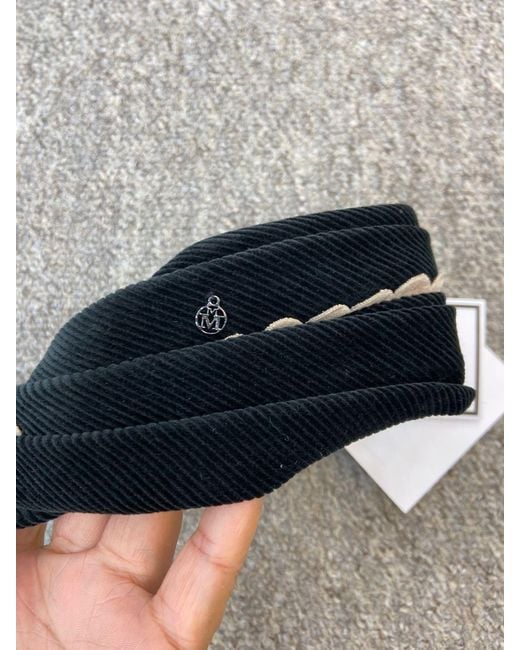 Maison Michel Blue Logo Patch Hair Band
