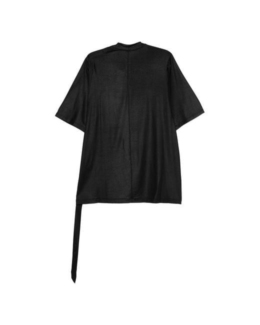 Rick Owens Black Short-Sleeve Ribbon T-Shirt