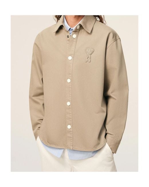 AMI Natural Ami De Coeur Overshirt for men