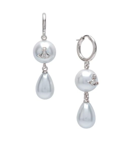Vivienne Westwood White Martha Drop Earrings