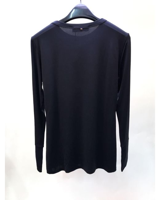 Sportmax Black T-Shirt With Round Neck And Long Sleeves