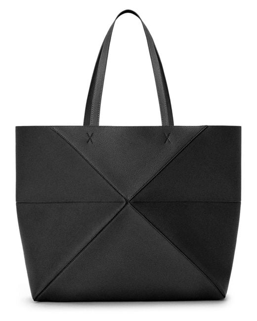 Loewe Black Large Puzzle Fold Tote Bag