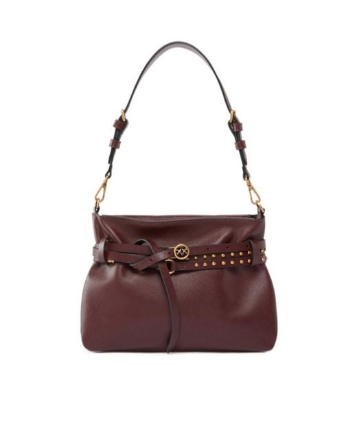 Pinko Purple Love Birds Strap Shoulder Bag