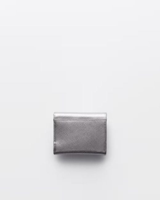 Prada Gray Small Leather Wallet