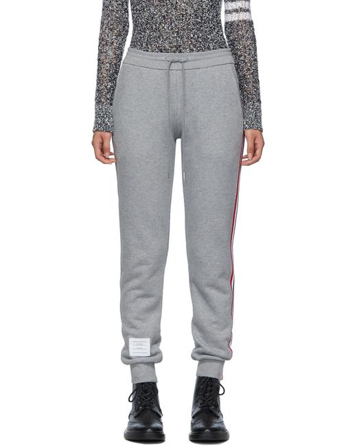 Thom Browne Gray Rwb Side Stripe Sweatpants