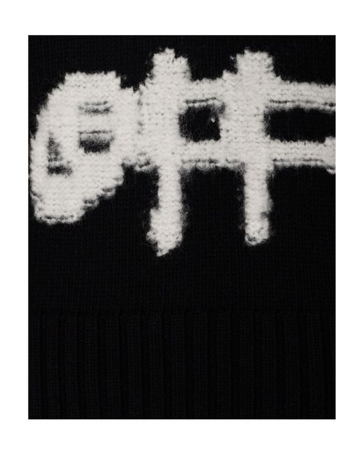 Off-White c/o Virgil Abloh Black Logo-Intarsia Knit Jumper