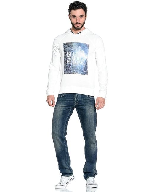 Armani Jeans White Printed Sweater for men