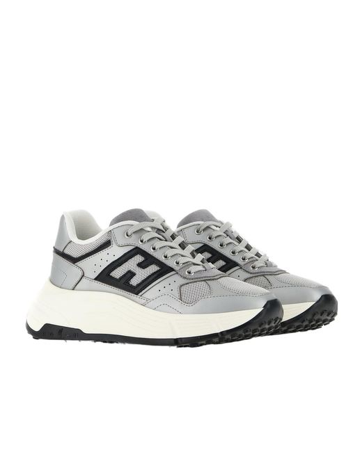 Hogan White H669 Side Logo Patch Low-Top Sneakers