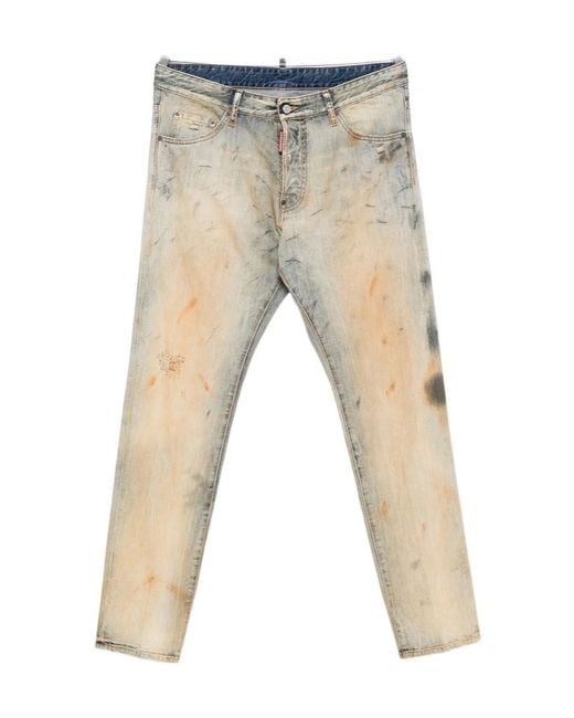 DSquared² Natural Belt Loop Denim Trousers for men