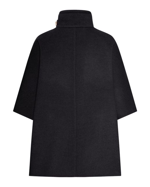 Max Mara Blue High-Neck Cape
