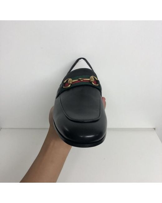 Gucci Black Horsebit Web Loafers