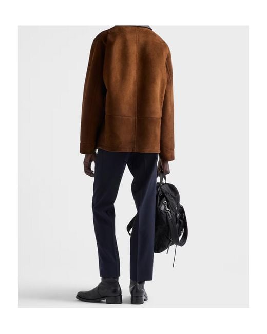 Prada Brown Long-Sleeved Button-Up Overshirt for men