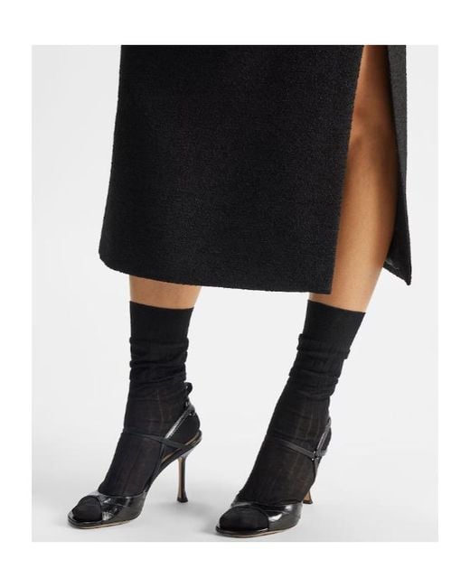 Fendi Black Hagfish Leather High-Heeled Sandals
