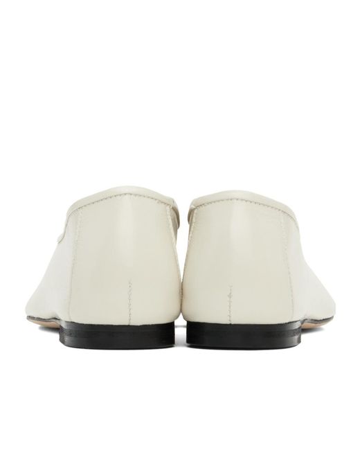By Far White Prudence Creased Round Head Ballet Shoes