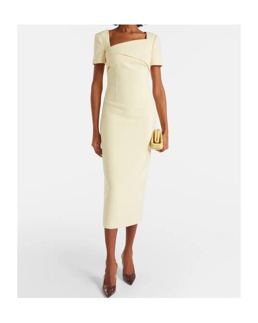 Roland Mouret Metallic Draped Crepe Cocktail Dress
