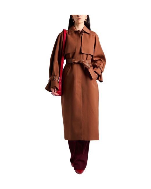 Max Mara Brown Versatile And Classic Long Trench Coat