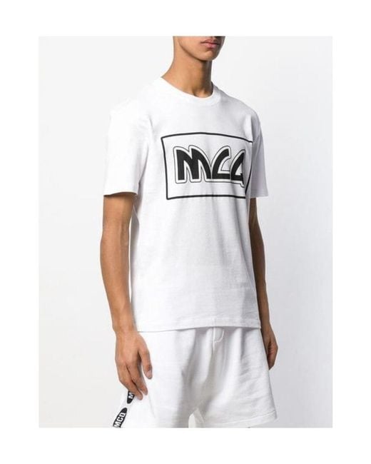 McQ Alexander McQueen White Logo Printed T-Shirt for men