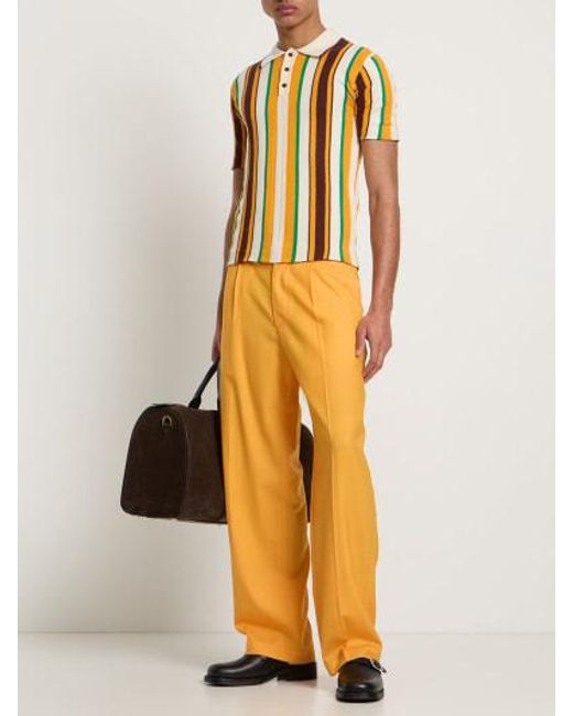 Bonsai Orange Wide-Leg Casual Pants for men