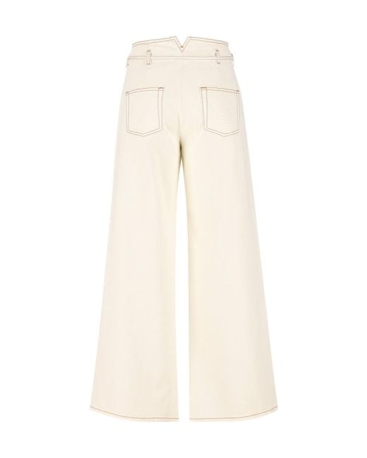 Etro White Tied Waist Wide Leg Jeans