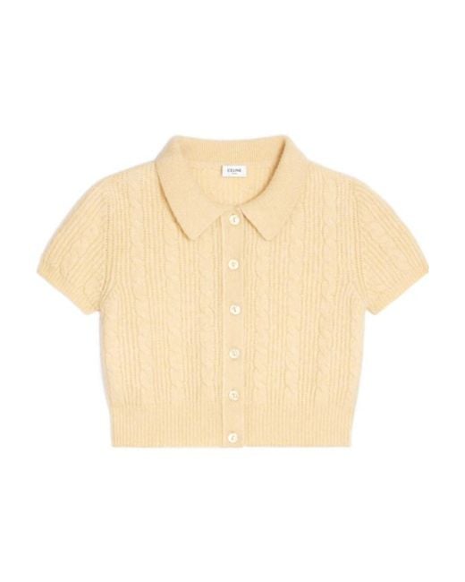 Céline Natural Button Knitted Cardigan