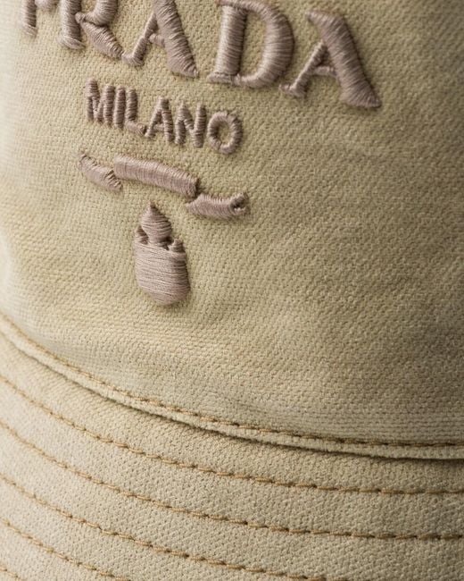 Prada Natural Canvas Bucket Hat