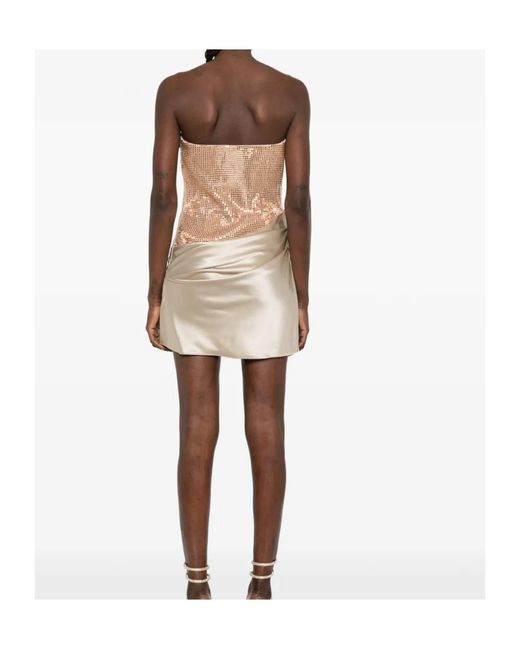 retroféte Natural Retrofete Marieta Embellished Draped Strapless Mini Dress