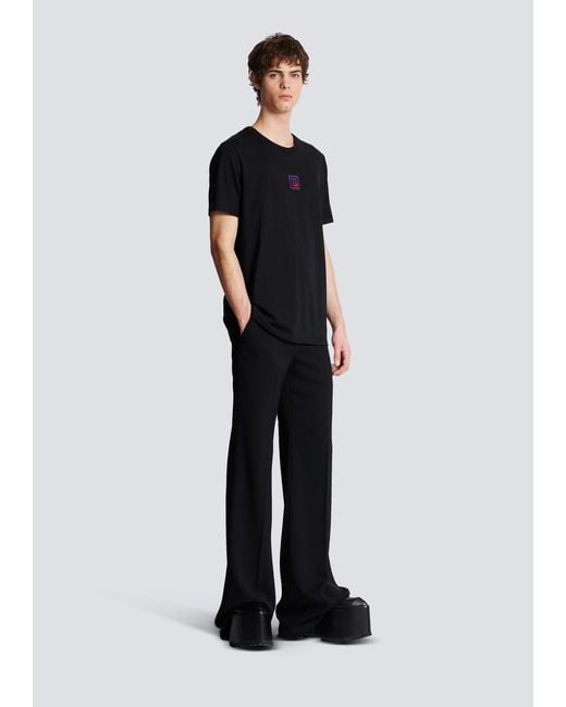 Balmain Black Pb Embroidered T-Shirt for men