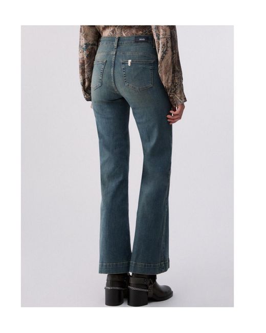 Liu Jo Blue Faded Flared Jeans