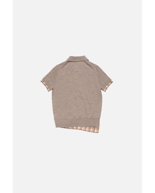 Acne Gray Layered Knitted Polo Shirt