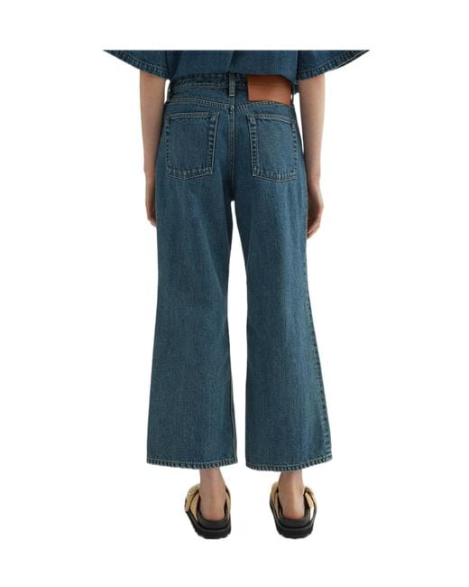 Jil Sander Blue Flared Cropped Jeans