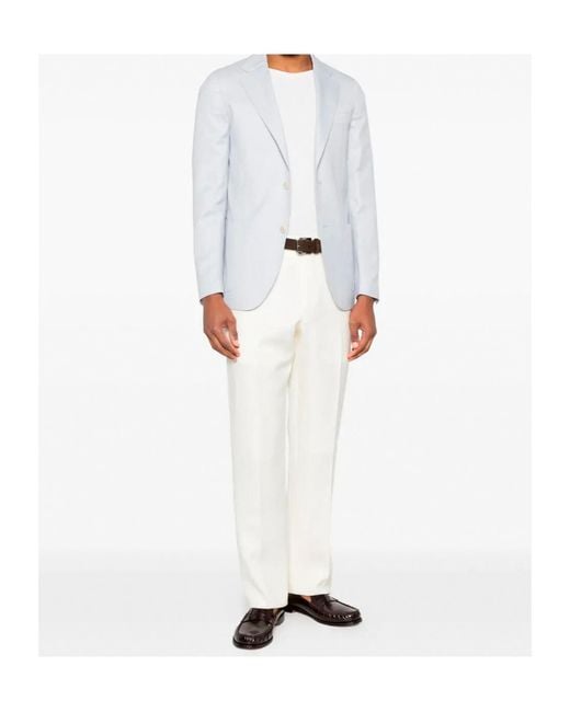 Lardini White Patch-Pocket Jacket for men