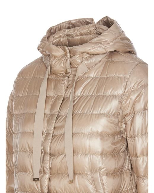 Herno Natural Quilted Hooded Drawstring Puffer Jacket