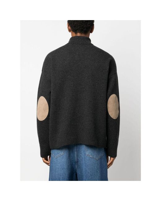 AMI Black Ami De Coeur High Neck Knitted Jumper for men