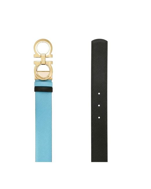Ferragamo Blue Logo Belt