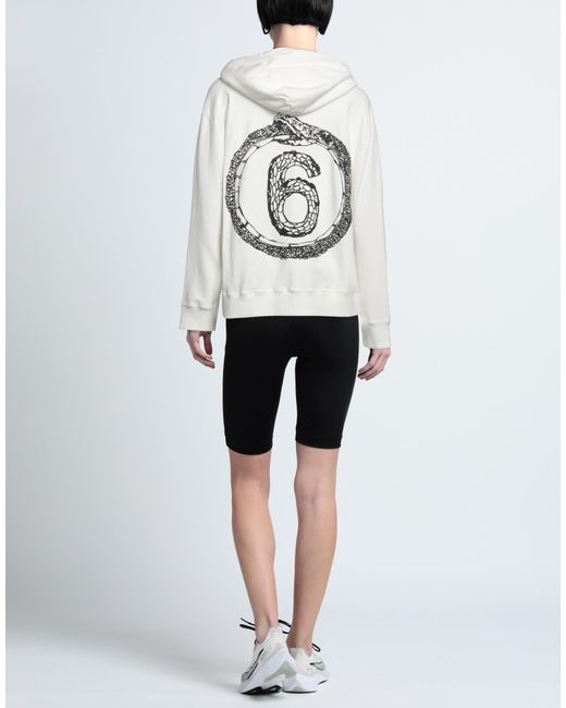 MM6 by Maison Margiela White Minimalist Solid Color Hoodie
