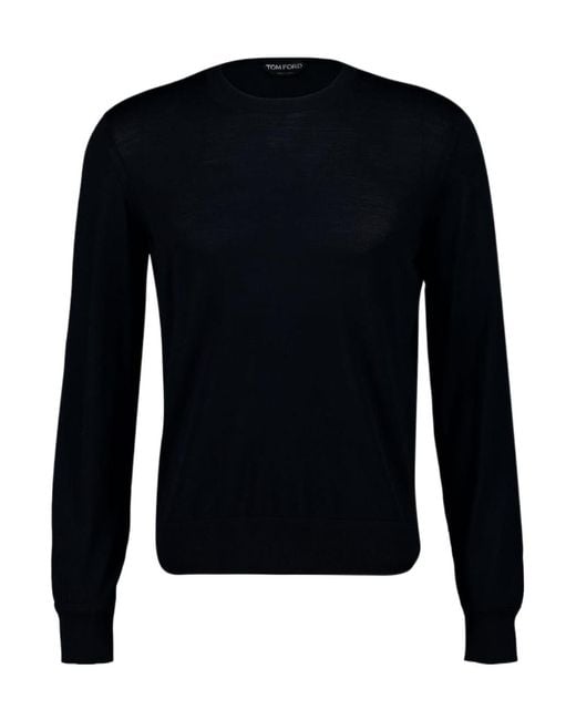 Tom Ford Blue Crewneck Knitted Top for men