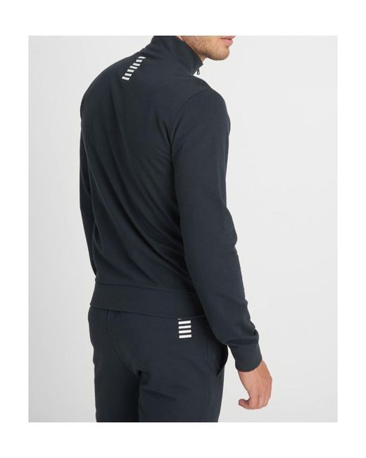 EA7 Blue Chest-Logo Lightweight Jacket for men